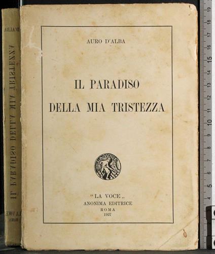 Il paradiso della mia tristezza - Auro D'Alba - copertina