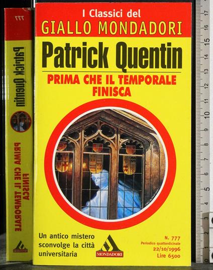 Prima che il temporale finisca - Patrick Quentin - copertina