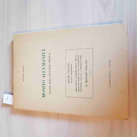 MONITO ALL'UMANITà prima della Grande Prova GASPA - ARTI GRAFICHE EDITORIALI - Piero Gaspa - copertina