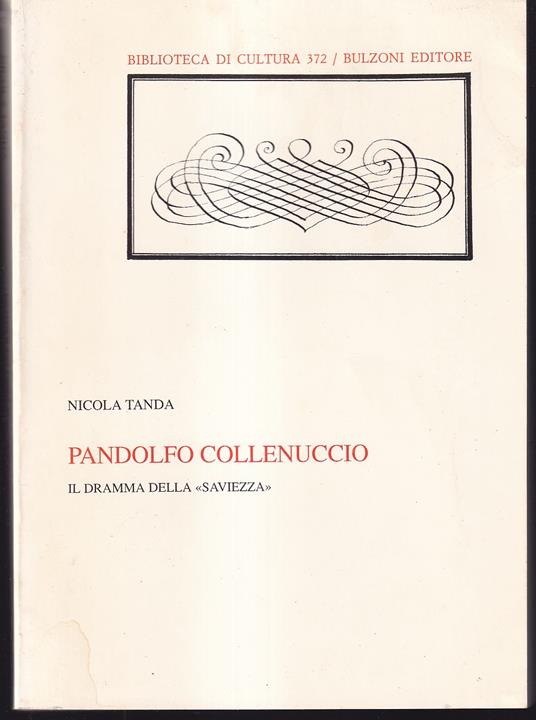 Pandolfo Collenuccio Il dramma della 'saviezza' - Nicola Tanda - copertina
