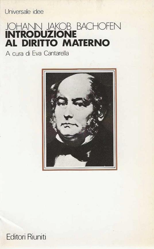 introduzione al diritto materno - Johann Jakob Bachofen - copertina