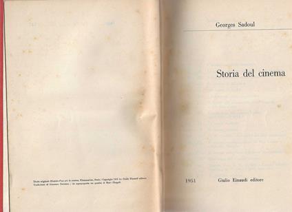 Storia del Cinema - Georges Sadoul - copertina