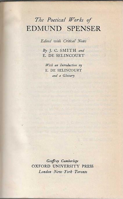 The poetical works of Edmund Spenser - copertina