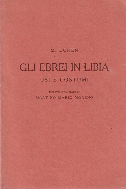 Gli Ebrei in Libia - M. Cohen - copertina