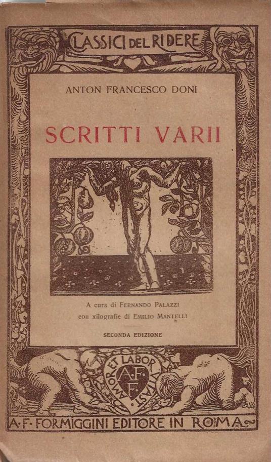Scritti Varii - Anton Francesco Doni - copertina