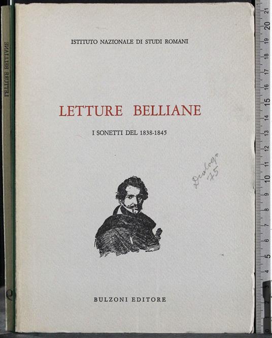 Letture Belliane. I sonetti del 1838-1845 - copertina