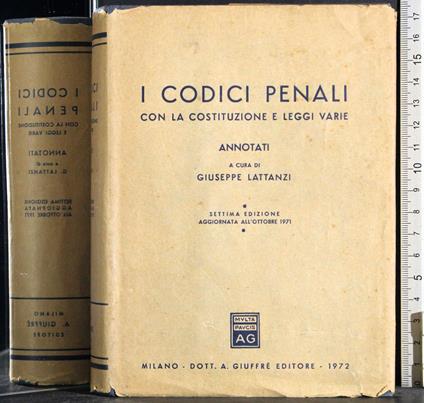I codici penali - Lattanzi - copertina