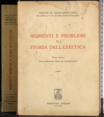Momenti e problemi di storia dell'Estetica. Parte Quarta - copertina