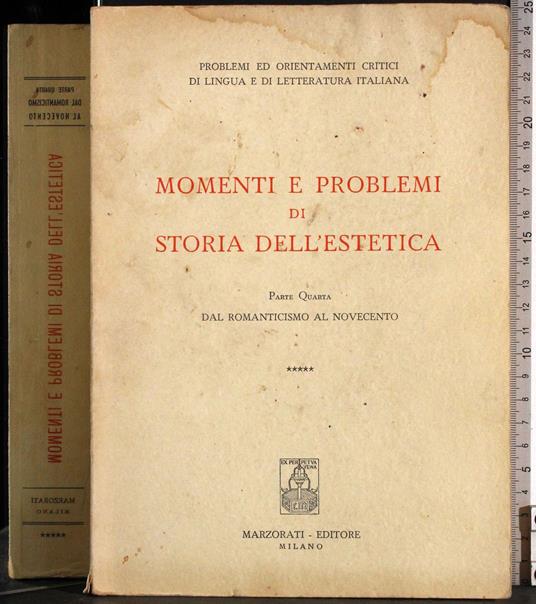 Momenti e problemi di storia dell'Estetica. Parte Quarta - copertina
