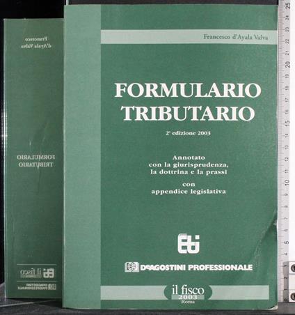 Formulario Tributario - Francesco D'Ayala Valva - copertina