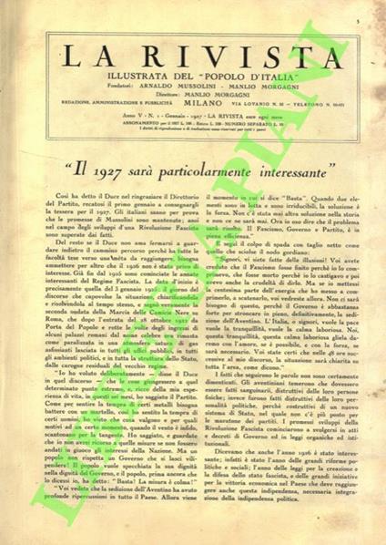 rivista illustrata del popolo d’Italia. 1927 - copertina