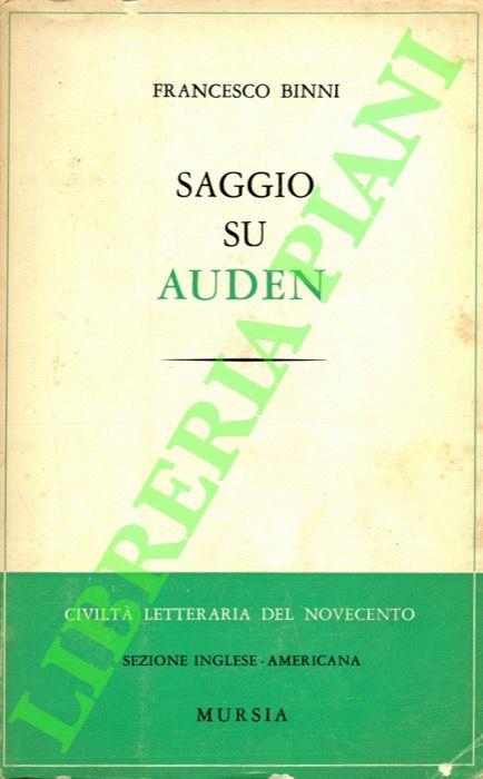 Saggio su Auden - Francesco Binni - copertina