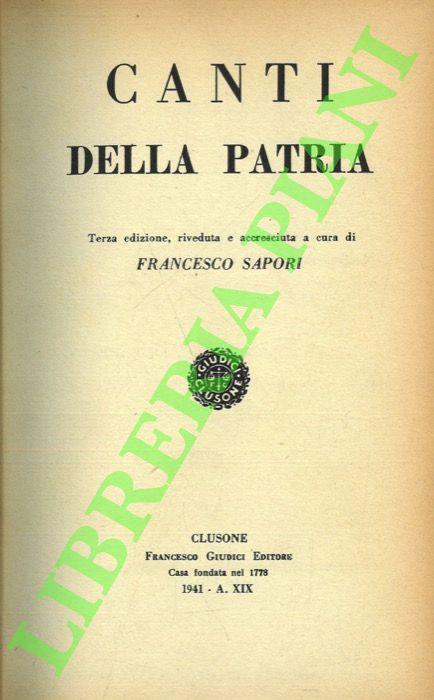 Canti della patria - Francesco Sapori - copertina