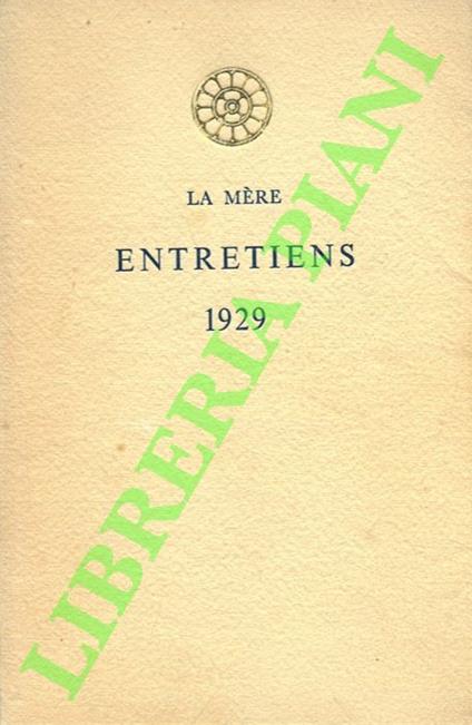 Entretiens 1929 - La Mere - copertina