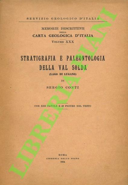 Stratigrafia e paleontologia della Val Solda (Lago di Lugano) - Sergio Conti - copertina