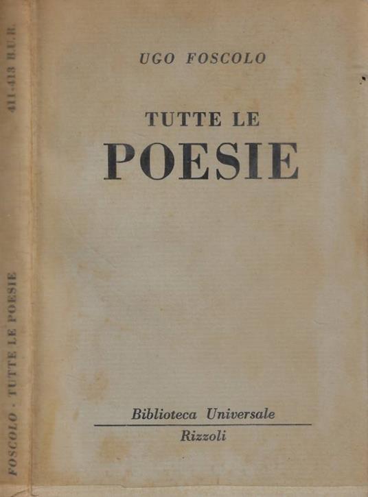 Tutte le poesie - Ugo Foscolo - copertina