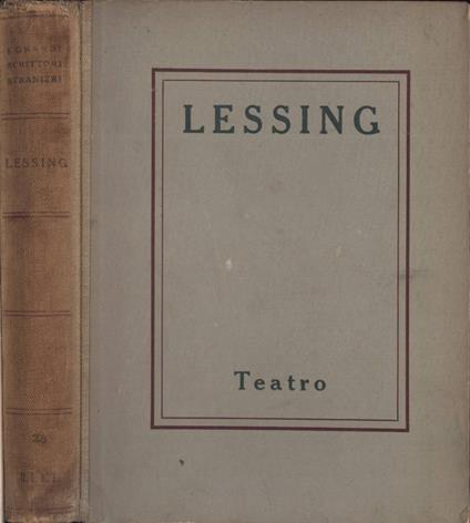 Teatro - Gotthold Ephraim Lessing - copertina