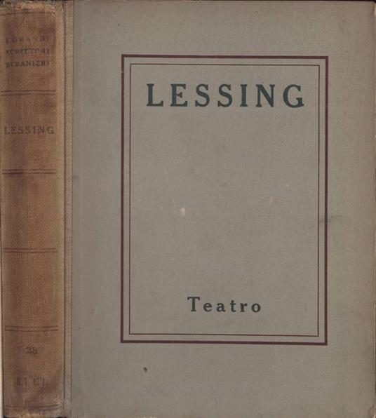 Teatro - Gotthold Ephraim Lessing - copertina