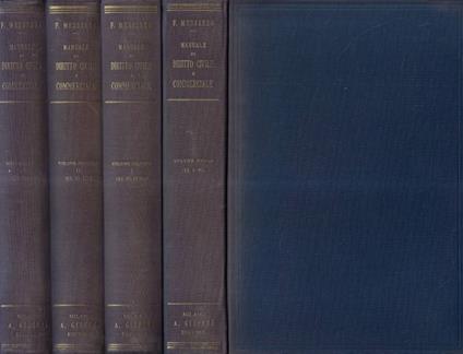 Manuale di diritto civile e commerciale Vol. I, Vol. II parte I, Vol. II parte II, Vol. III - Francesco Messineo - copertina