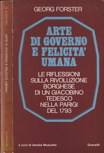 Arte di governo e felicità umana - Georg Forster - copertina