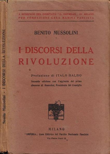 I discorsi della rivoluzione - Benito Mussolini - copertina