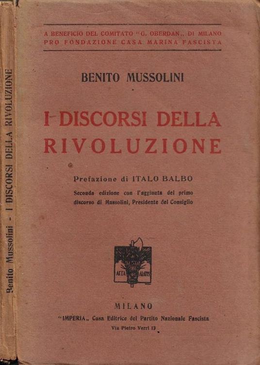 I discorsi della rivoluzione - Benito Mussolini - copertina