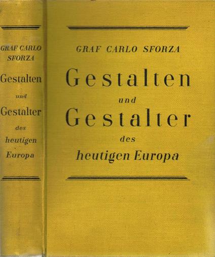 Gestalten und Gestalter - Carlo Sforza - copertina