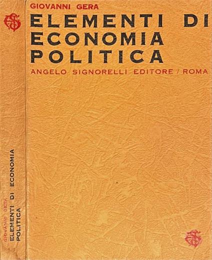 Elementi di economia politica - Giovanni Gera - copertina