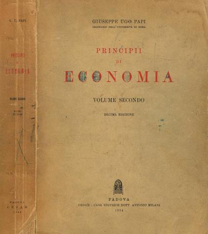 Principii di economia vol.II - Giuseppe Ugo - copertina