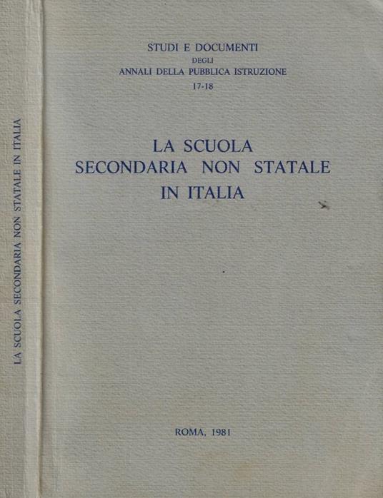 La scuola secondaria non statale in Italia - copertina