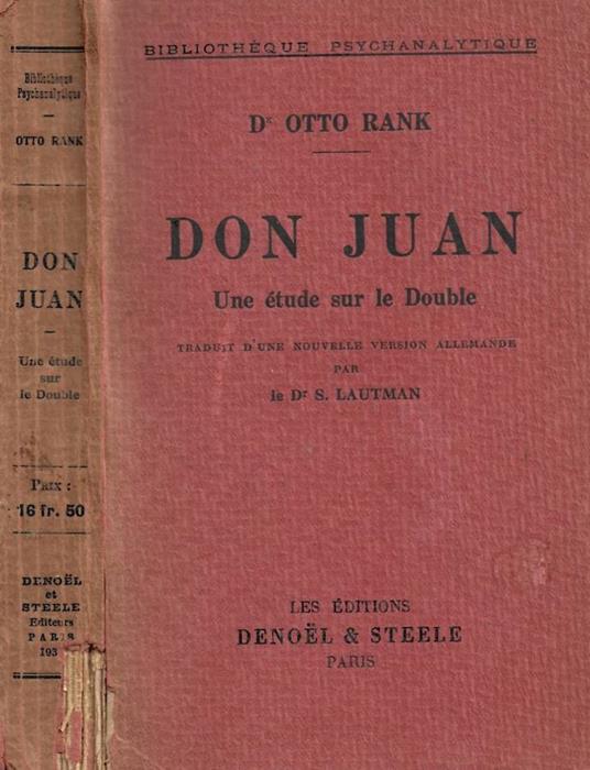 Don Juan. Une etude sur le Double - copertina