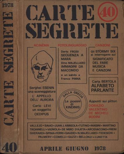 Carte Segrete n. 40 aprile - giugno 1978 - copertina