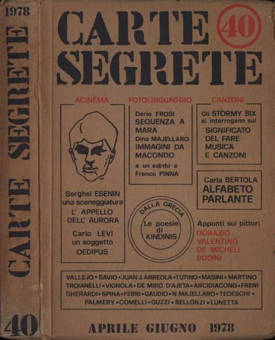 Carte Segrete n. 40 aprile - giugno 1978 - copertina
