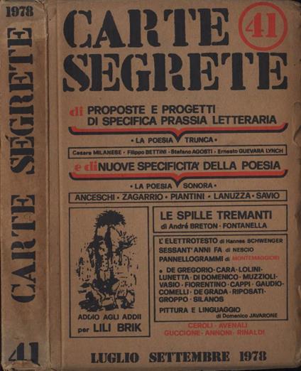 Carte Segrete n. 41 luglio - settembre 1978 - copertina