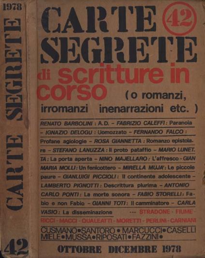 Carte Segrete n. 42 ottobre - dicembre 1978 - copertina