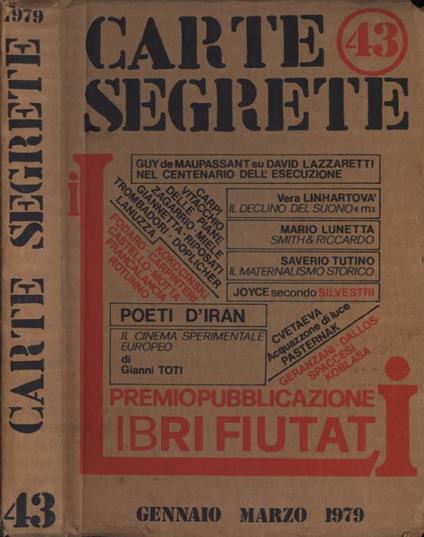 Carte Segrete n. 43 gennaio - marzo 1979 - copertina