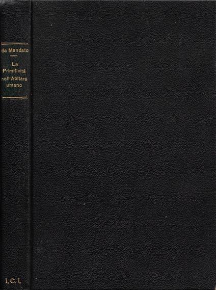 La primitività nell'abitare umano - copertina