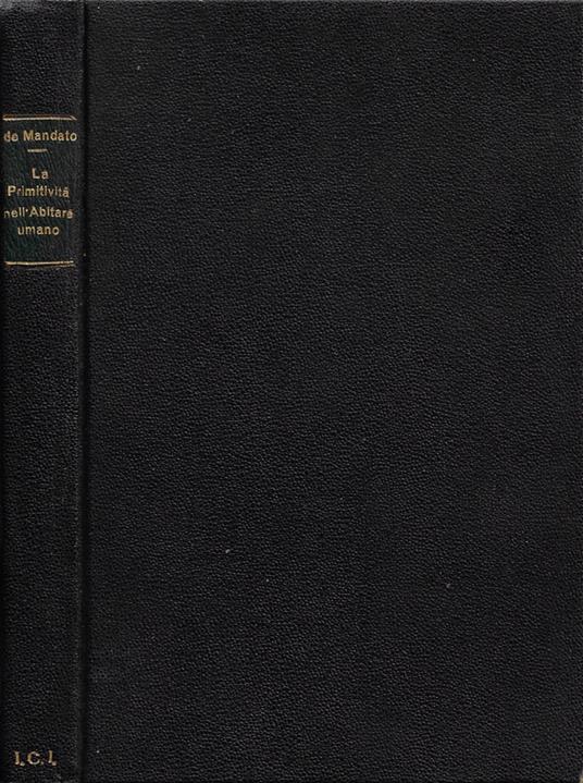 La primitività nell'abitare umano - copertina