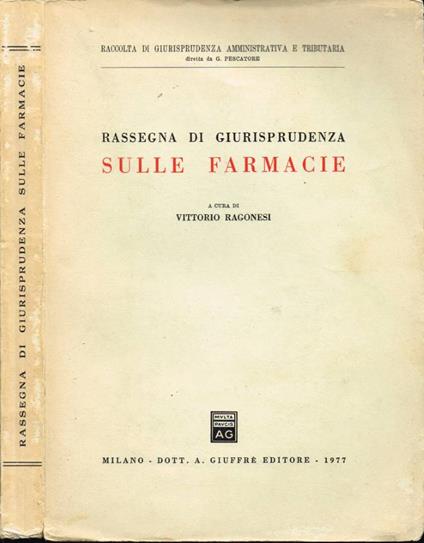 Rassegna di giurisprudenza sulle farmacie - copertina