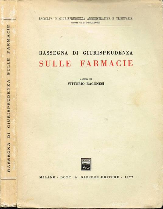 Rassegna di giurisprudenza sulle farmacie - copertina