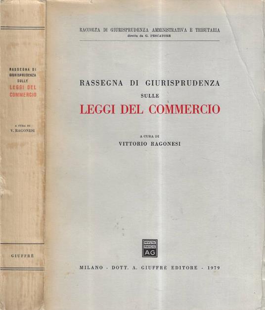 Rassegna di giurisprudenza sulle leggi del commercio - copertina