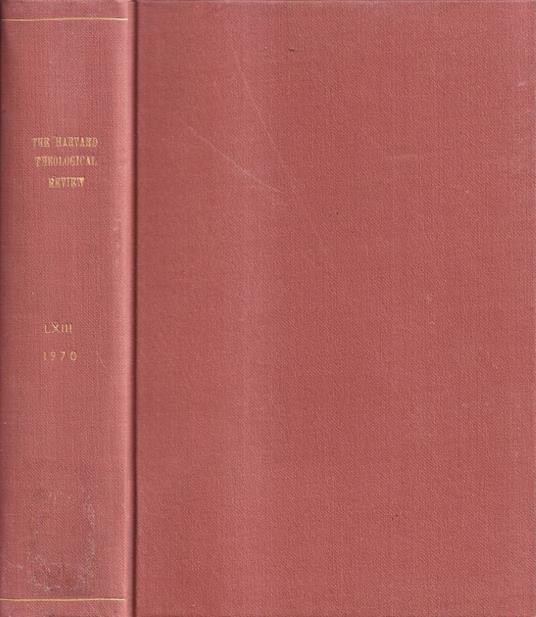 The Harvard theological review, volume LXIII, 1970 - copertina