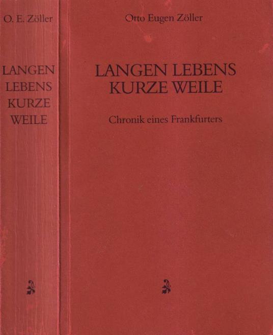 Langen lebens kurze weile - copertina