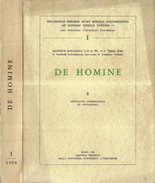 De homine Vol. I - Aloisio Bogliolo - copertina