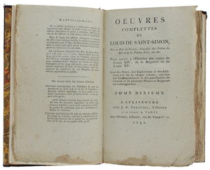 Oeuvres Complettes De Louis De Saint-Simon, Tome 10 : Histoire Des Hommes Illustres Des Regnes De Louis Xiv Et De Louis Xv Jusqùa La Mort De L'Auteur. Tome Ii - Louis de Saint-Simon - copertina