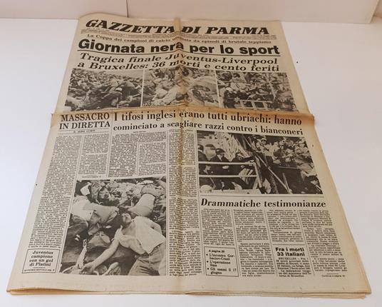 GAZZETTA di PARMA 30 MAGGIO 1985 JUVENTUS LIVERPOOL A BRUXELLES - RVSa236 - copertina