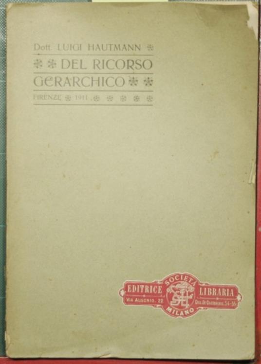 Del ricorso gerarchico - copertina
