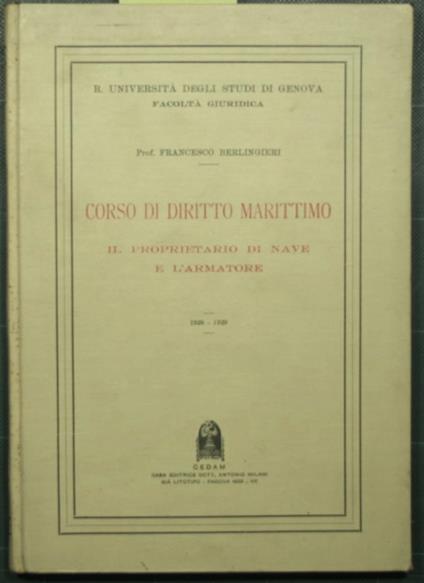 Corso di diritto marittimo - Francesco Berlingieri - copertina