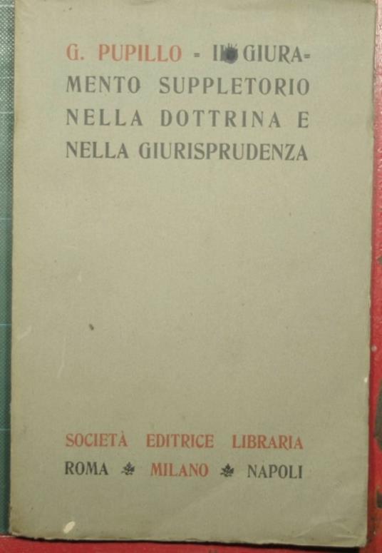 Il giuramento suppletorio - Giuseppe Pupillo - copertina