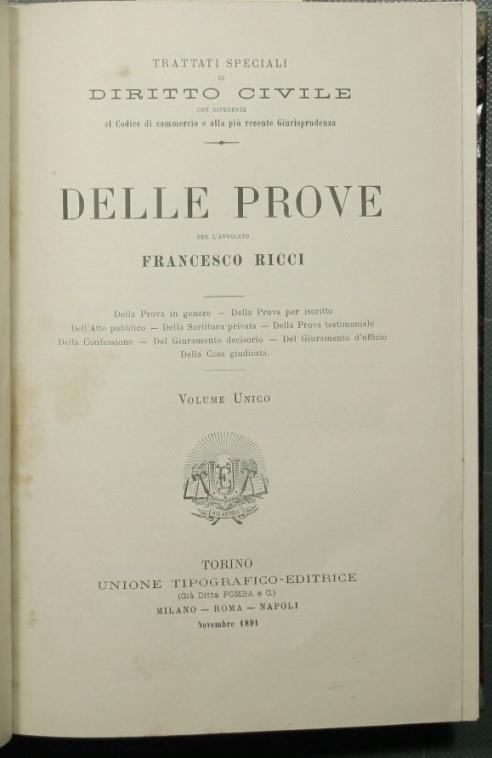Delle prove - Francesco Ricci - copertina